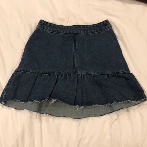 Ruffle Denim Skirt